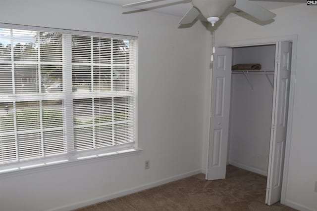 206 Windsor Village Dr, Columbia, SC 29223 - unfurnished bedroom featuring carpet floors, a closet, and ceiling fan