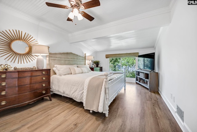 131 Leeward Rd, Columbia, SC 29212 - bedroom with wood finished floors, ceiling fan, and crown molding