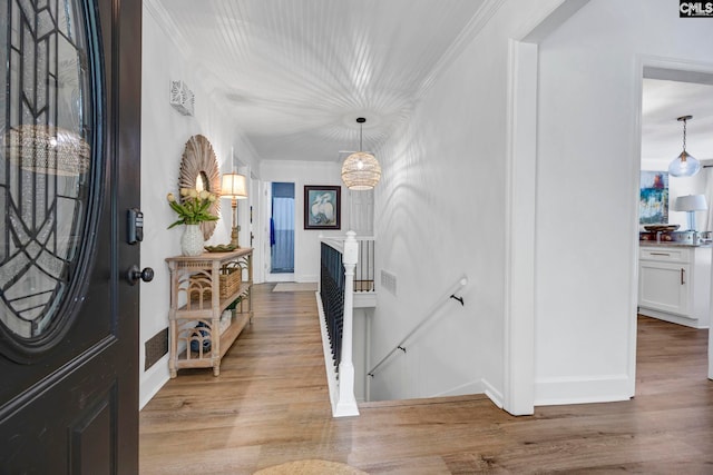 131 Leeward Rd, Columbia, SC 29212 - entryway featuring ornamental molding and wood finished floors