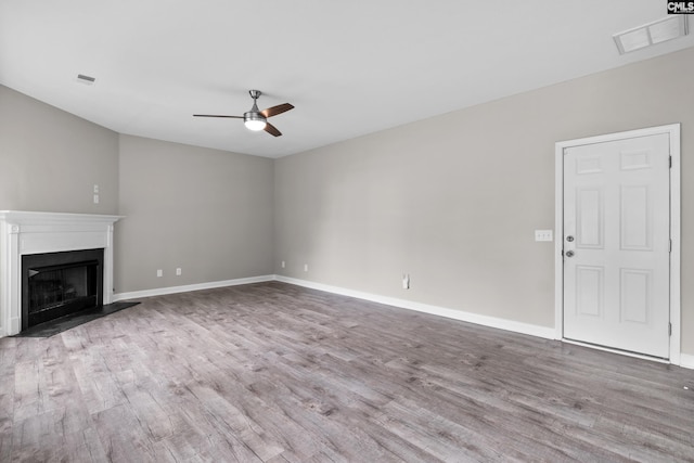 2 Alverston Ct, Irmo, SC 29063 - unfurnished living room with ceiling fan, wood finished floors, and a fireplace