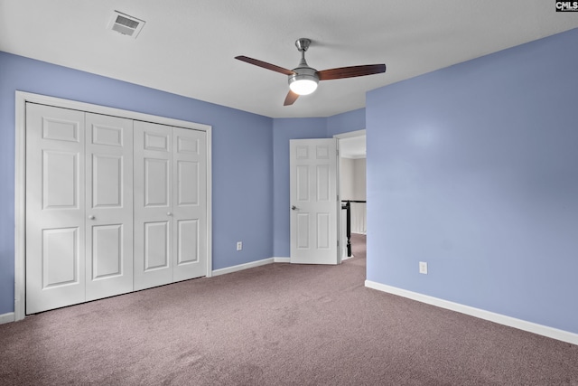 2 Alverston Ct, Irmo, SC 29063 - unfurnished bedroom with carpet flooring, a closet, and a ceiling fan