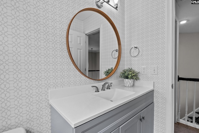 2 Alverston Ct, Irmo, SC 29063 - bathroom featuring wallpapered walls and vanity