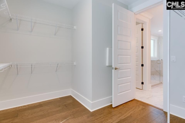 196 Osprey Pointe Ln, Prosperity, SC 29127 - walk in closet with wood finished floors