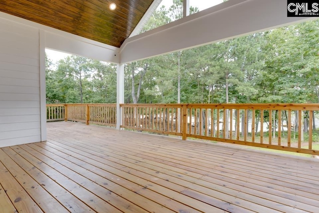 196 Osprey Pointe Ln, Prosperity, SC 29127 - wooden deck featuring view of scattered trees