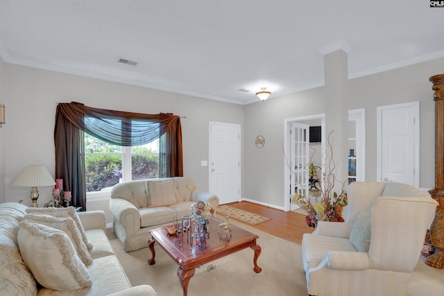 201 Summit Ridge Cir, Columbia, SC 29229 - living area with ornamental molding and light wood-style floors