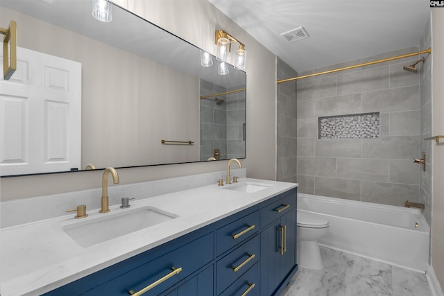 232 Burbank St, Columbia, SC 29210 - full bath with double vanity, bathtub / shower combination, and marble look tiles
