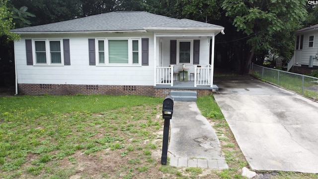 334 Gaffney St, West Columbia, SC 29169 - bungalow-style home with covered porch, crawl space, and a shingled roof