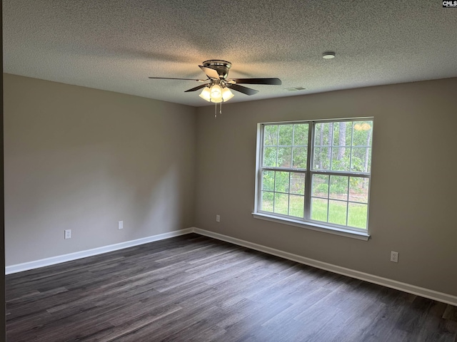 220 Sterling Cross Dr, Columbia, SC 29229 - empty room with dark wood-style flooring, a ceiling fan, and a textured ceiling