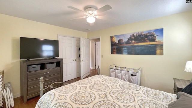 6965 Shelley Rd, Columbia, SC 29209 - bedroom with a ceiling fan and dark wood-style floors