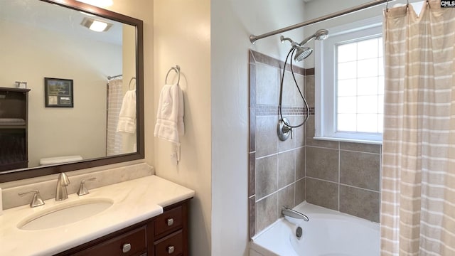 6965 Shelley Rd, Columbia, SC 29209 - bathroom featuring healthy amount of natural light, vanity, and shower / tub combo