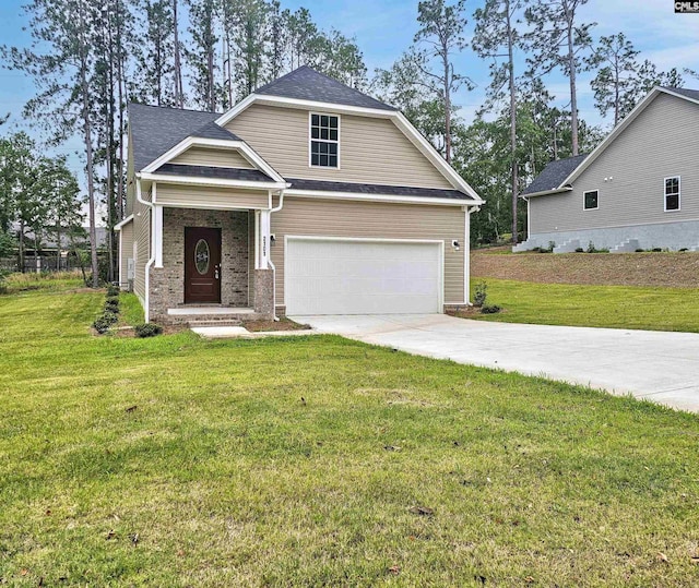 2101 Durham Dr, West Columbia, SC 29170 - view of front of property featuring concrete driveway, a front yard, and a shingled roof