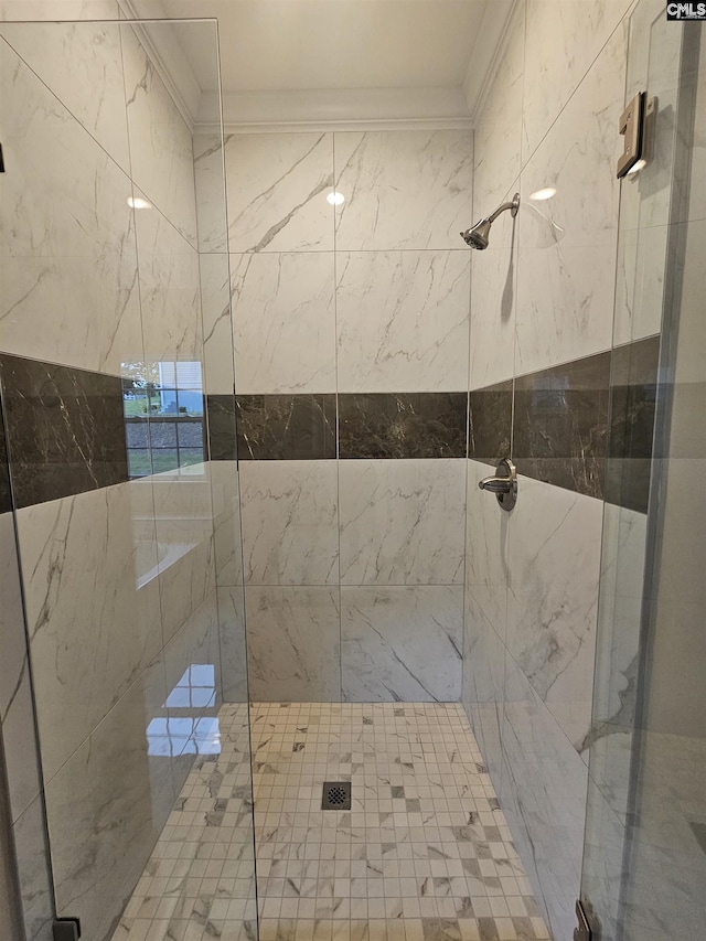 2101 Durham Dr, West Columbia, SC 29170 - full bath featuring a shower stall and ornamental molding