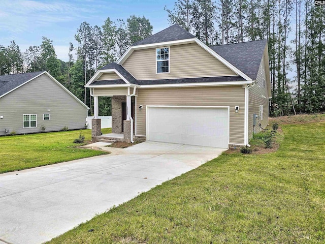 2101 Durham Dr, West Columbia, SC 29170 - view of front of house featuring driveway, a garage, a front yard, and roof with shingles