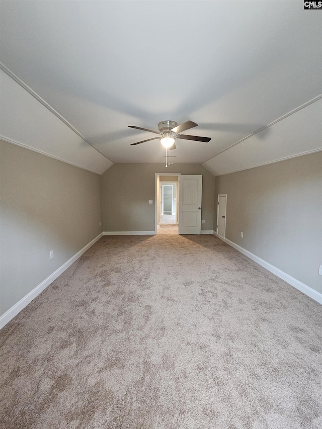 2101 Durham Dr, West Columbia, SC 29170 - bonus room featuring vaulted ceiling, ceiling fan, and carpet