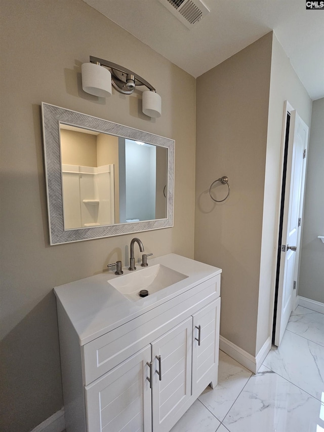 2101 Durham Dr, West Columbia, SC 29170 - bathroom with marble finish floors and vanity