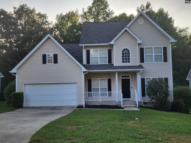142 Heises Pond Way, Columbia, SC 29229 - traditional-style home featuring a porch, concrete driveway, a garage, and a front lawn