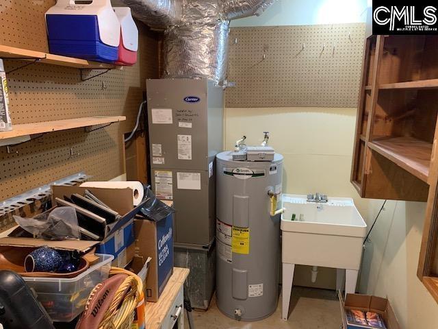 223 Cammack Rd, Winnsboro, SC 29180 - utility room with water heater
