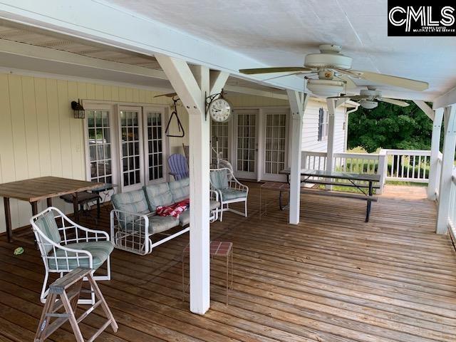 223 Cammack Rd, Winnsboro, SC 29180 - wooden deck with ceiling fan