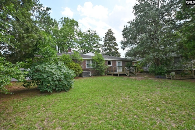 1120 Garden Ave, Cayce, SC 29033 - view of grassy yard featuring a wooden deck