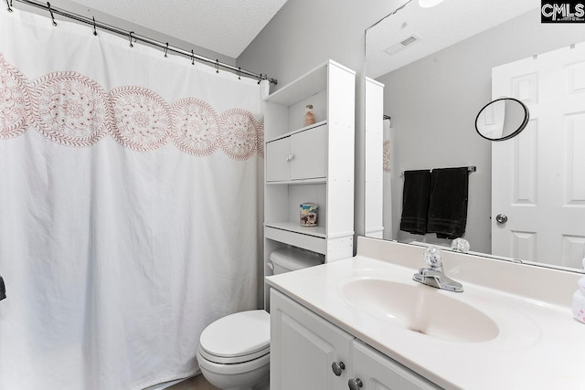 218 Founders Ridge Rd, Columbia, SC 29229 - bathroom featuring vanity, a textured ceiling, and a shower with curtain