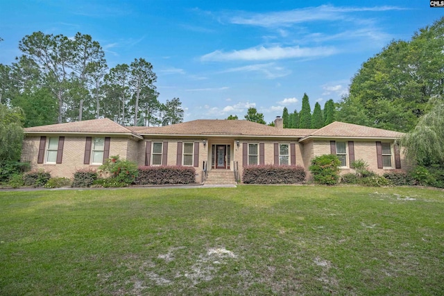 2432 Bermuda Hills Rd, Columbia, SC 29223 - single story home featuring a chimney, a front yard, and brick siding