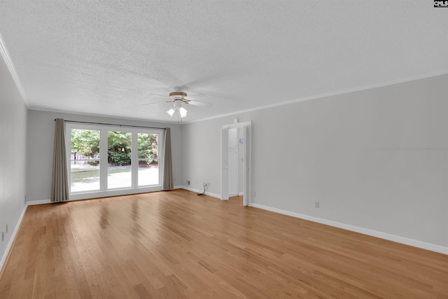 2432 Bermuda Hills Rd, Columbia, SC 29223 - spare room with a ceiling fan, a textured ceiling, light wood-type flooring, and crown molding