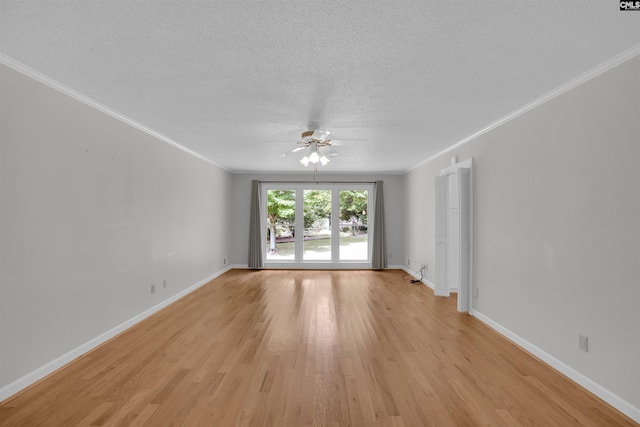 2432 Bermuda Hills Rd, Columbia, SC 29223 - unfurnished room featuring ornamental molding, ceiling fan, light wood-style floors, and a textured ceiling