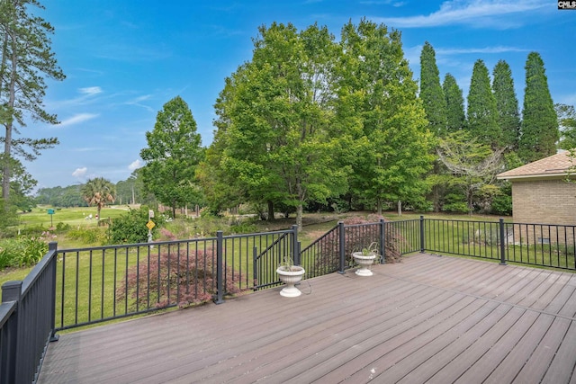 2432 Bermuda Hills Rd, Columbia, SC 29223 - wooden terrace featuring a yard and view of wooded area