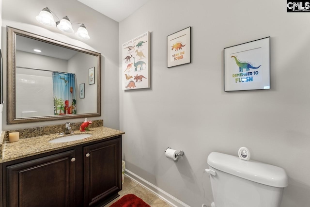 34 Riesling Ct, Lugoff, SC 29078 - full bath featuring vanity, a shower with shower curtain, and tile patterned flooring