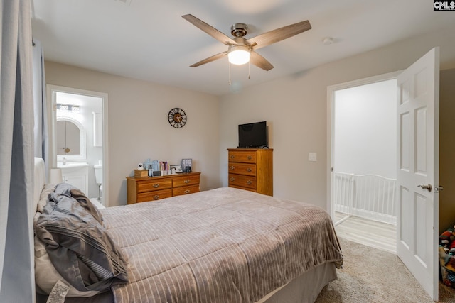 330 Grantham Rd, Irmo, SC 29063 - bedroom featuring carpet floors, a ceiling fan, and ensuite bath