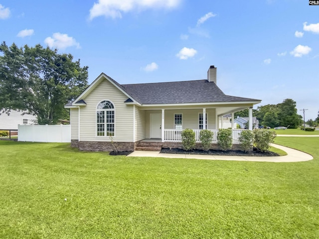 1524 Highway Church Rd, Elgin, SC 29045 - view of front of home featuring a porch, a chimney, and roof with shingles