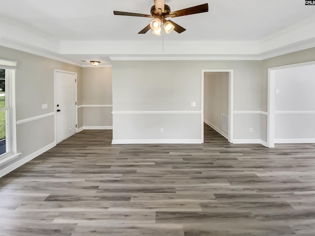 1524 Highway Church Rd, Elgin, SC 29045 - empty room featuring crown molding, ceiling fan, and wood finished floors