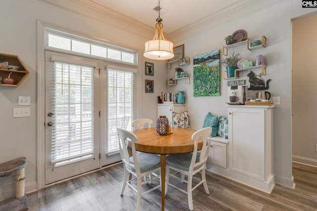 6150 Crabtree Rd, Columbia, SC 29206 - dining room featuring ornamental molding and wood finished floors