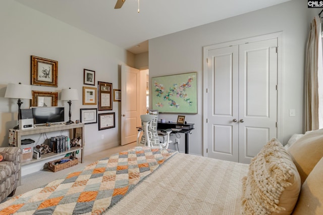 6150 Crabtree Rd, Columbia, SC 29206 - bedroom with a closet, carpet, ceiling fan, and an office area