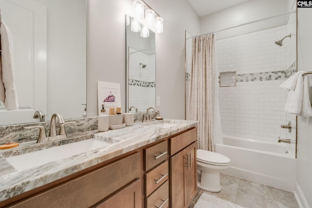 6150 Crabtree Rd, Columbia, SC 29206 - full bathroom featuring double vanity and shower / bath combination with curtain