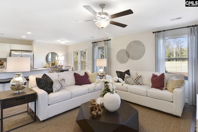 15 Ozark Dr, Columbia, SC 29223 - living area featuring recessed lighting and a ceiling fan