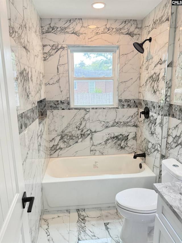 1341 Sanford Rd, Columbia, SC 29206 - full bath featuring vanity,  shower combination, and marble finish flooring