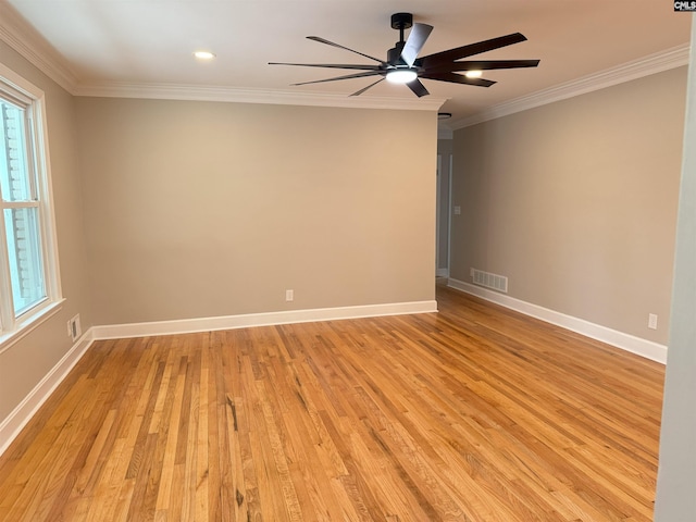1341 Sanford Rd, Columbia, SC 29206 - unfurnished room featuring a ceiling fan, light wood-style flooring, and ornamental molding