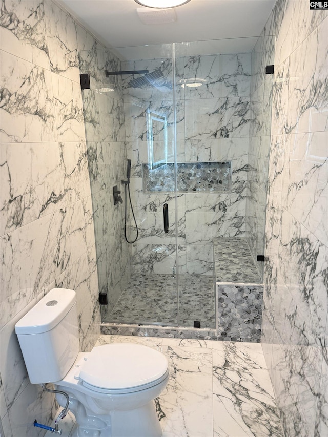 1341 Sanford Rd, Columbia, SC 29206 - bathroom featuring a marble finish shower and marble finish flooring