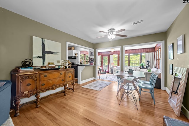110 Summerlea Dr, Columbia, SC 29203 - dining area featuring a ceiling fan and wood finished floors