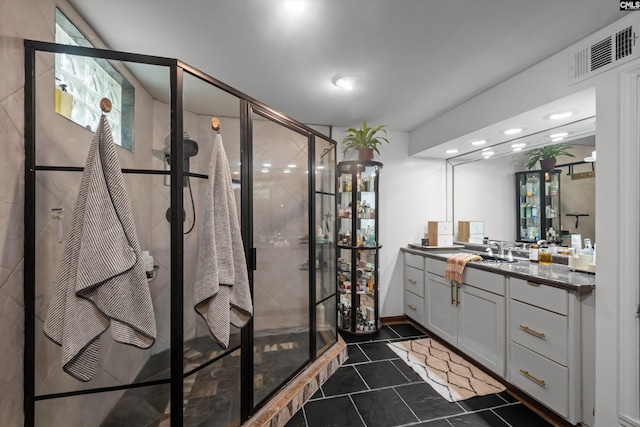 110 Summerlea Dr, Columbia, SC 29203 - full bath with vanity, a stall shower, and tile patterned flooring
