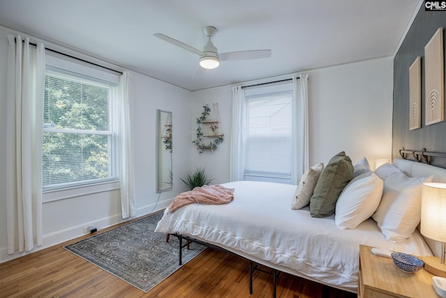 39 Downing, Columbia, SC 29209 - bedroom with wood finished floors and ceiling fan