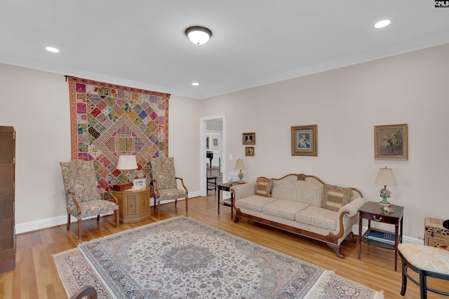 8 Sand Spur Rd, Columbia, SC 29223 - living area with crown molding, wood finished floors, and recessed lighting