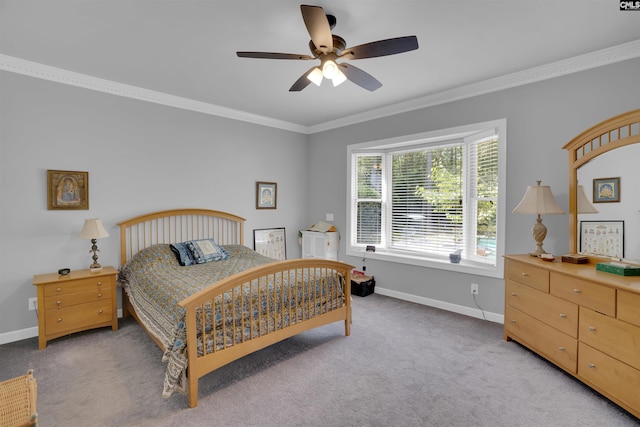 8 Sand Spur Rd, Columbia, SC 29223 - bedroom featuring light carpet, crown molding, and a ceiling fan