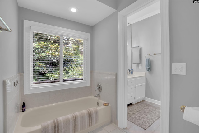 8 Sand Spur Rd, Columbia, SC 29223 - full bathroom with vanity, a garden tub, and tile patterned flooring