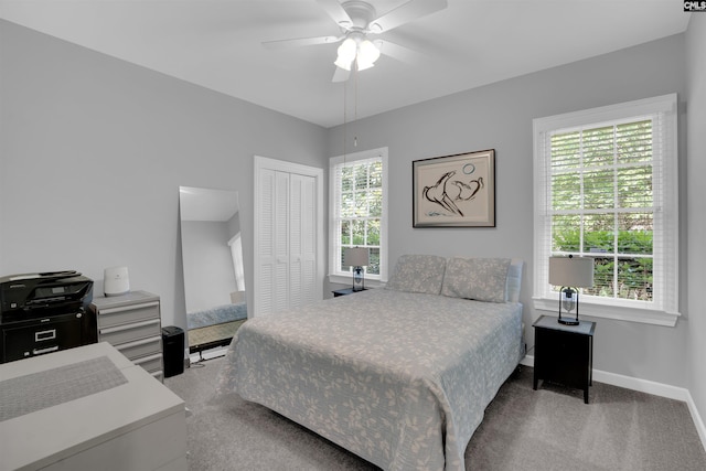 8 Sand Spur Rd, Columbia, SC 29223 - bedroom with carpet, a closet, and ceiling fan