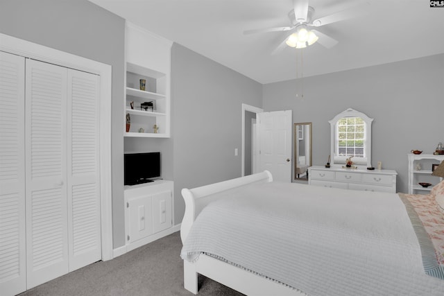 8 Sand Spur Rd, Columbia, SC 29223 - bedroom with light colored carpet, a ceiling fan, and a closet