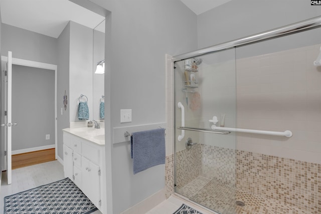 8 Sand Spur Rd, Columbia, SC 29223 - bathroom with vanity, a shower stall, and tile patterned flooring
