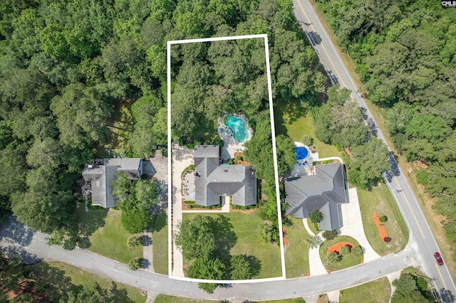 8 Sand Spur Rd, Columbia, SC 29223 - aerial overview of property's location with property boundaries highlighted and a forest