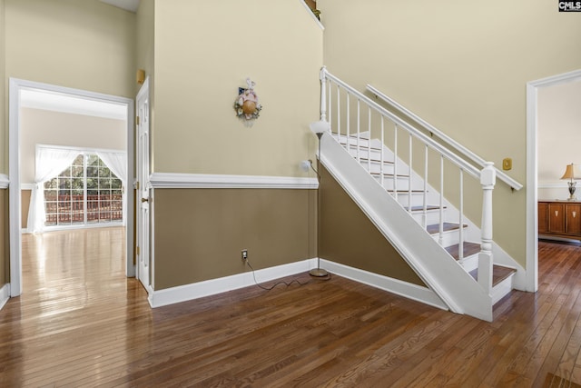 705 Kinlock Ct, Columbia, SC 29223 - stairway with hardwood / wood-style flooring and baseboards